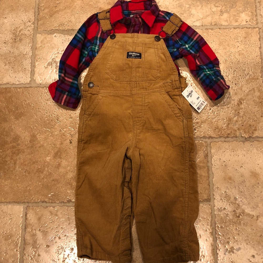 Infant Boys Shirt and Overall Set